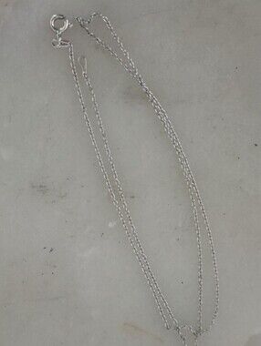 Italy Sterling Silver 925 Delicate Chain Necklace - 17 Inches